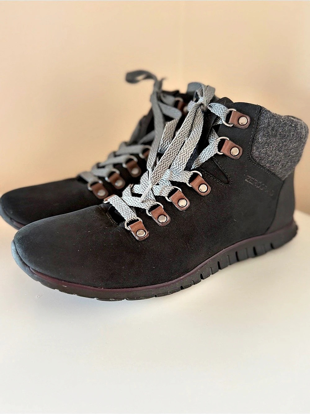 Cole Haan Zerøgrand Black & Gray Hiking Ankle Boots